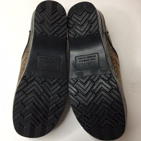 SANITA Original Split With Art COGNAC LEATHER CLOGS WOMEN Size 5 NIB - Picture 8 of 10